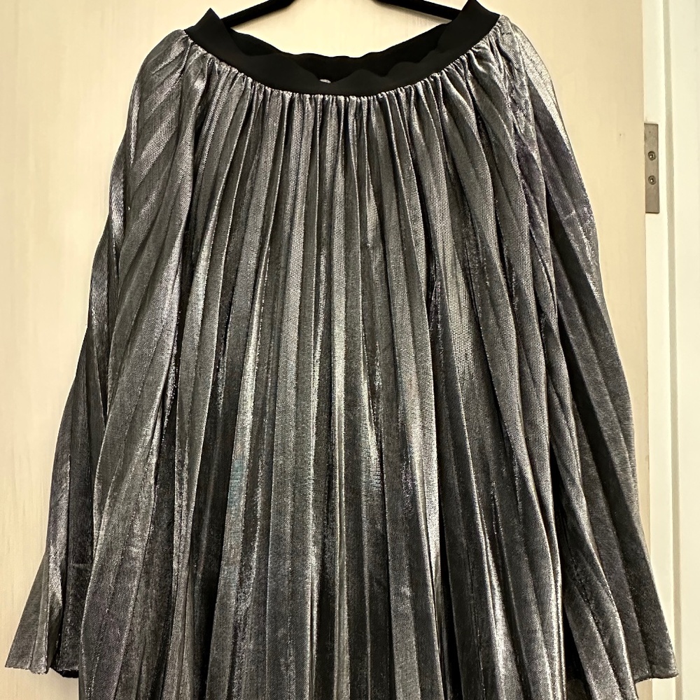 Pink Owl Pleated Silver Skirt